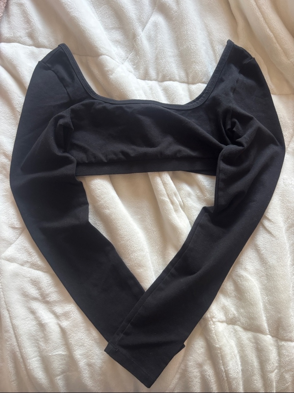 Garage Black Long Sleeve Crop Top